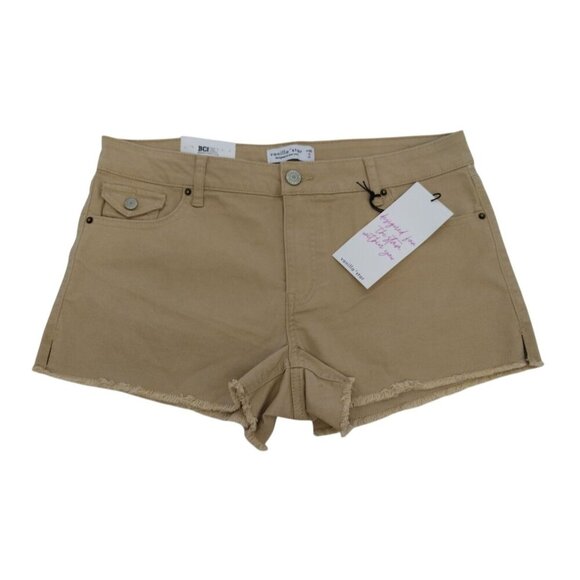 Vanilla Star Womens W30 Tan Frayed Hem Y2K Shorts, NWT. - Picture 1 of 6
